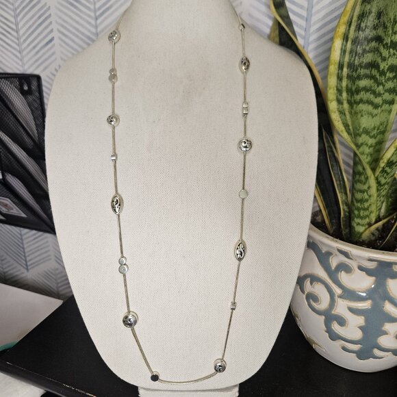 Brighton Silver Plated Contempo Scroll 38" Long Necklace - Picture 4 of 4